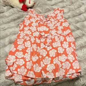 Loft Sleeveless Top in coral and White